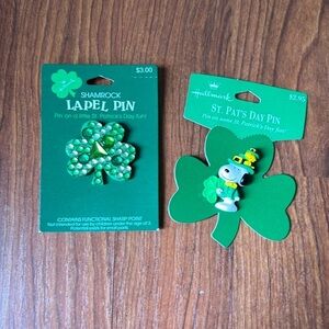 Hallmark St. Patrick’s Lapel Day Pins Snoopy & Shamrock Vintage New on Card